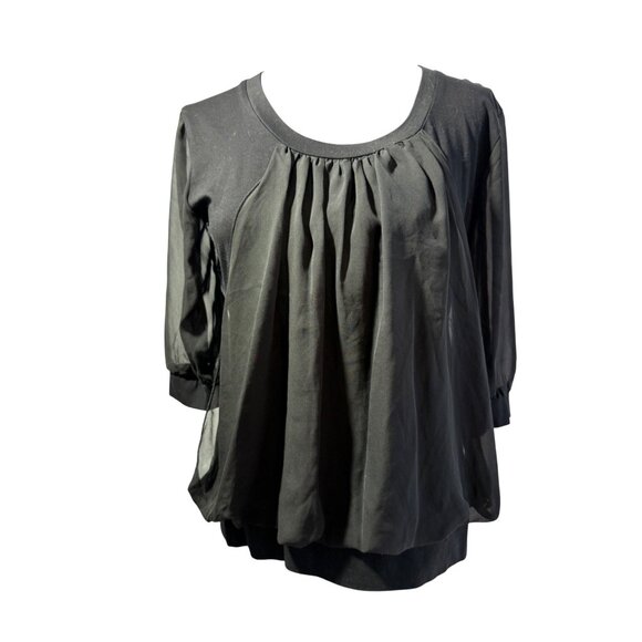 MIUSOL Black Pleated ront Blouse – Size XXL - Picture 1 of 11